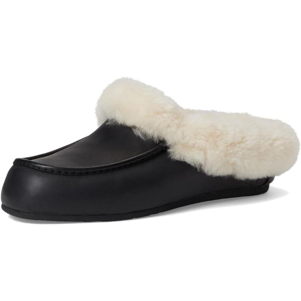 UGG Women's Ansley Mule Leather, Black, Sheepskin collar Fur, Size 6 - Picture 7 of 7